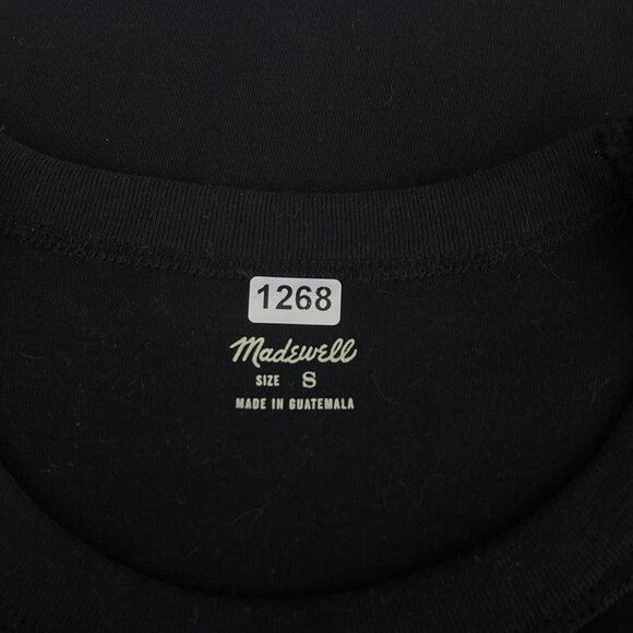 Madewell Women's Sleeveless Muscle Tee Tank‎ Top Cropped Crew Neck Black Small - Picture 6 of 10